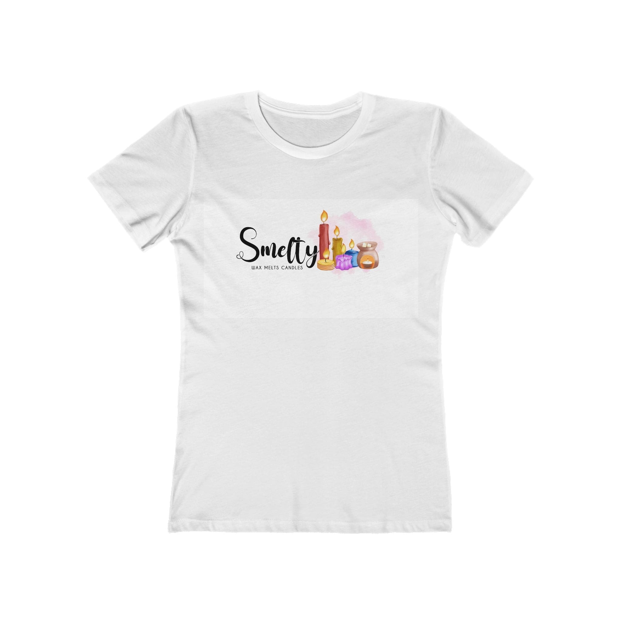 Smelty The Boyfriend Tee 1 White T-Shirt With Smelty Colorful Logo Design
