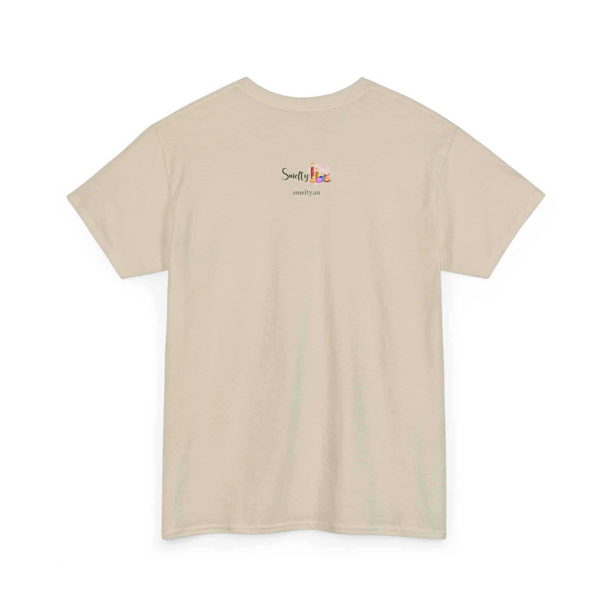 Peace, Love &Amp; Soy Wax Unisex Heavy Cotton Tee 8 Beige T-Shirt With Colourful Logo