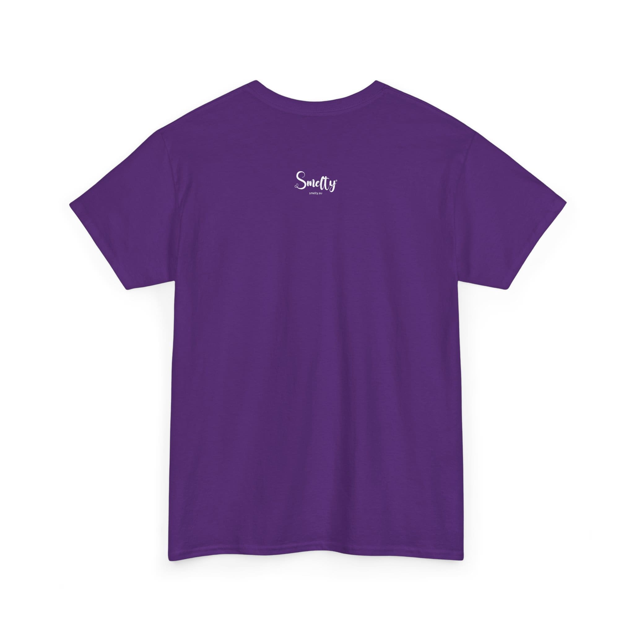 Addicted To Wax Unisex Heavy Cotton Tee 24 Purple T-Shirt With 'Smelly' Text