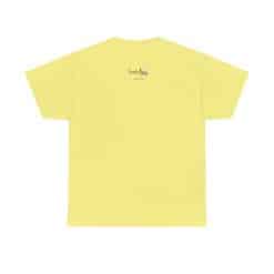 Peace, Love &Amp; Soy Wax Unisex Heavy Cotton Tee 41 Yellow T-Shirt With Logo Design.