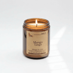 Mango and lime scented candle