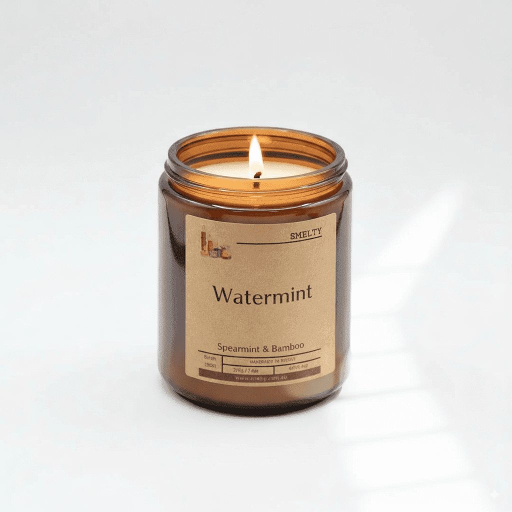 Watermint - Spearmint &Amp; Bamboo 1 Scented Candle In Amber Jar