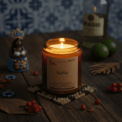 Scented Candle With Decorative Elements.