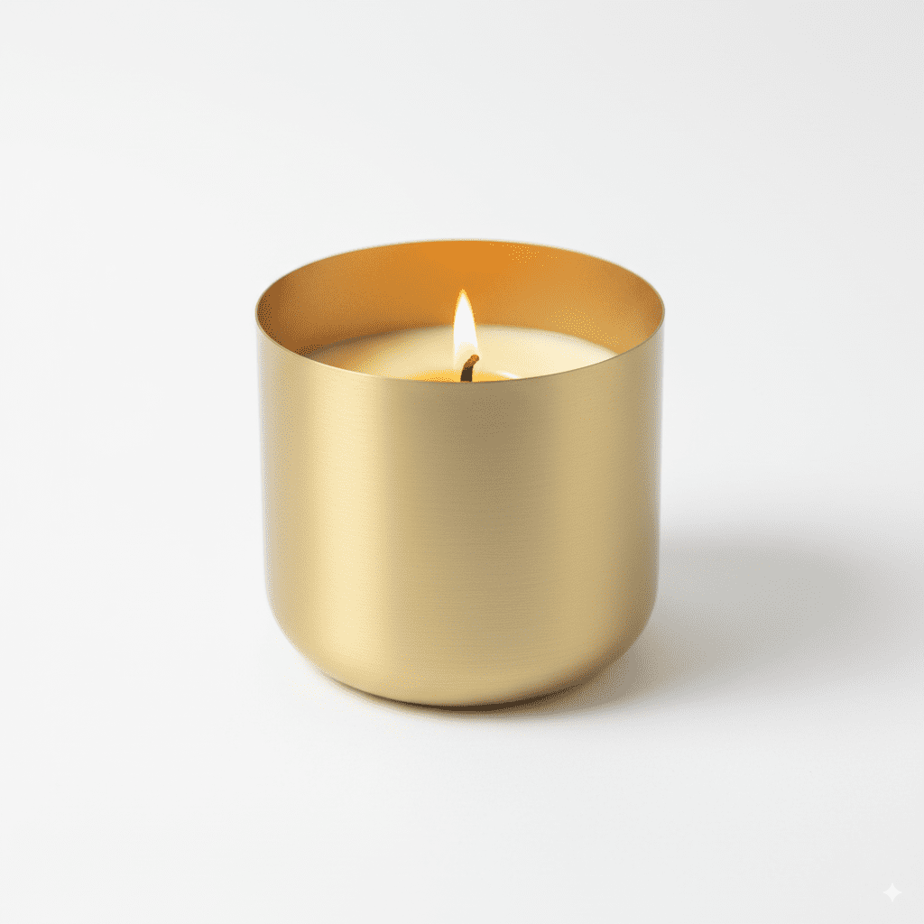Natural Beeswax Candle 1 Natural Beeswax And Cocoa Butter Candle In A Gold Tin With Wooden Wick