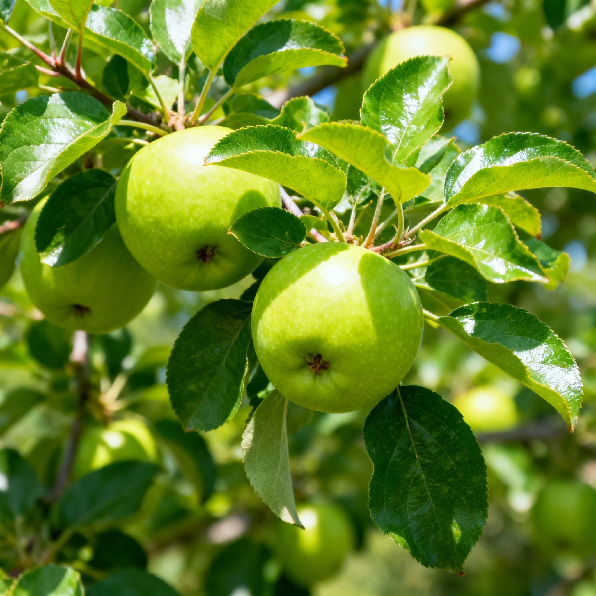 Granny Smith Festival - Green Apple Soy Candle 2 Fresh Green Apples On Tree